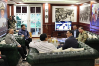 Prabowo Subianto dan para Ketum Partai Koalisi bersama Menteri Erick Thohir.(Instagram.com @anismatta_)