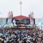 Presiden Republik Indonesia Prabowo Subianto hadir langsung dalam perayaan Hari Buruh Internasional 2025 di kawasan Monumen Nasional (Monas), Jakarta, Kamis (1/5/2025). (Dok. Tim Media Prabowo)