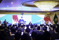 Presiden Prabowo pada acara pengukuan 1.451 Hakim.