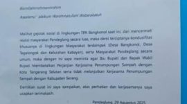 Surat dari Abuya Muhtadi meminta Pembatalan Kerjasama Sampah Pandeglang