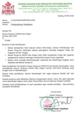 Kadin Cilegon Dibekukan Lagi, Pengurus Diduga Langgar AD/ART