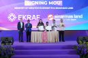 Penandatanganan MoU kerja sama pengembangan ekonomi kreatif antara Sinar Mas Land melalui PT Surya Inter Wisesa selaku BUPP KEK ETKI Banten dan Kemenekraf/Bekraf RI dalam rangkaian IN-APPS 2026.